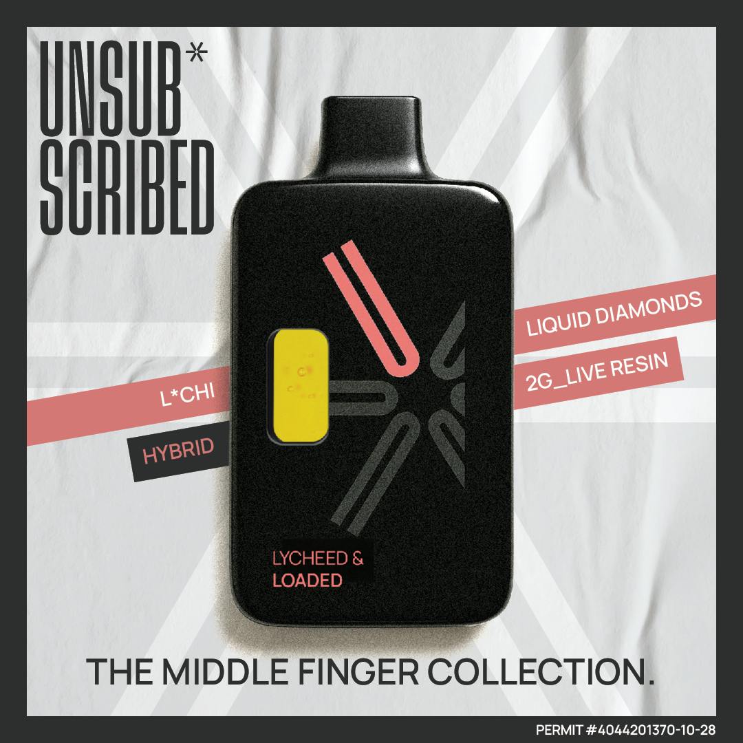 UNSUBSCRIBED | Lycheed and Loaded | 2G Liquid Diamond & Live Resin | Dispo