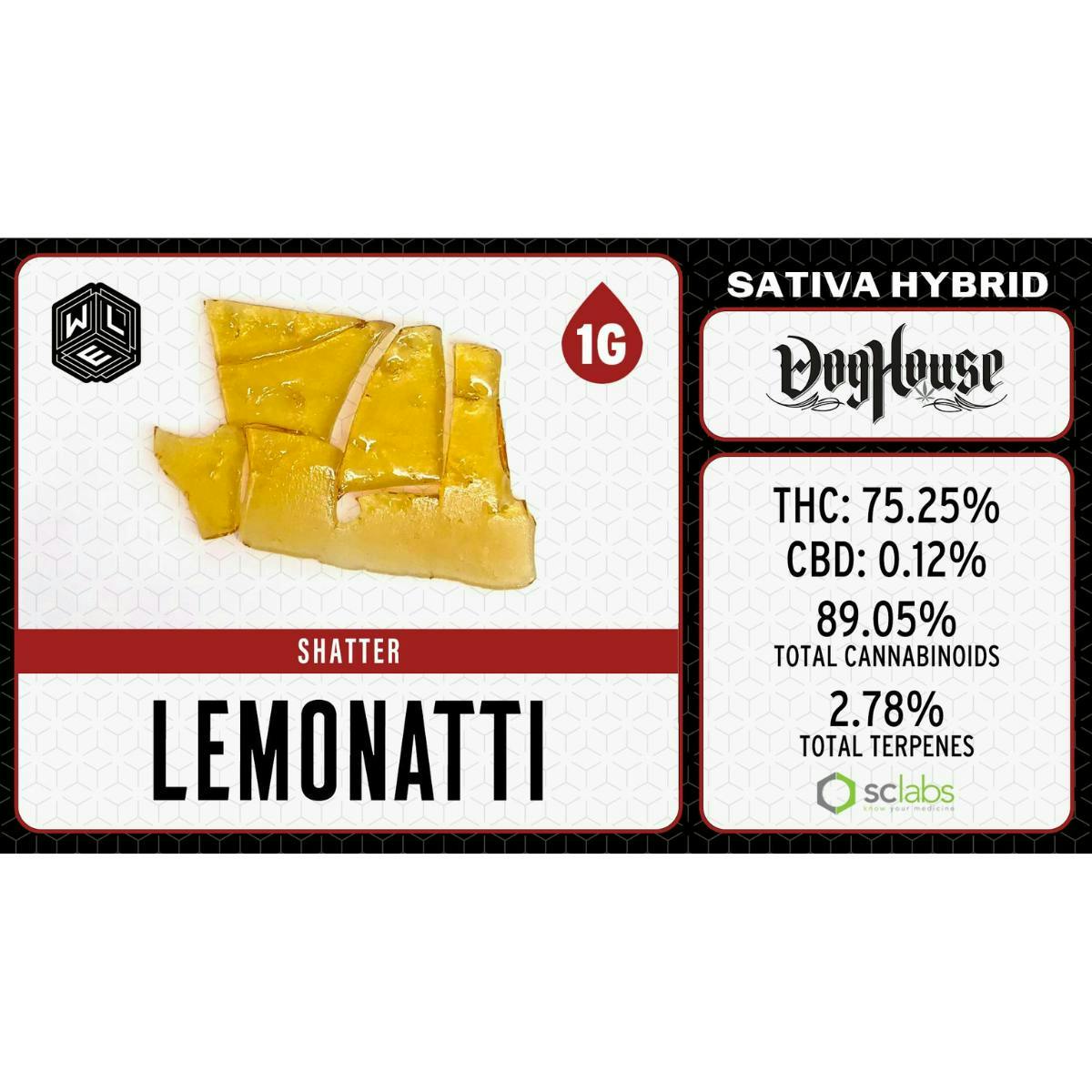 White Label Extracts: Lemonatti - Shatter - 1g