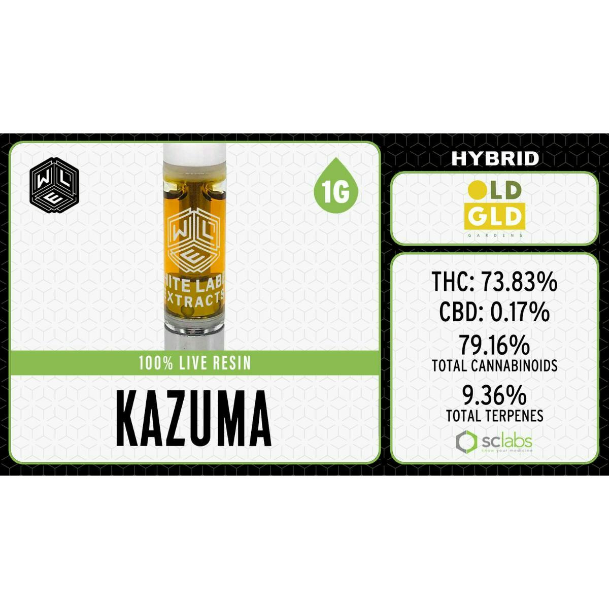 White Label Extracts: Kazuma - Live Resin Cartridge - 1g