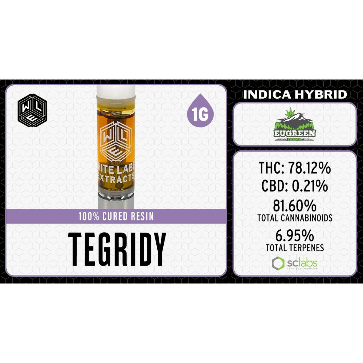 White Label Extracts: Tegridy - Cured Resin Cartridge - 1g