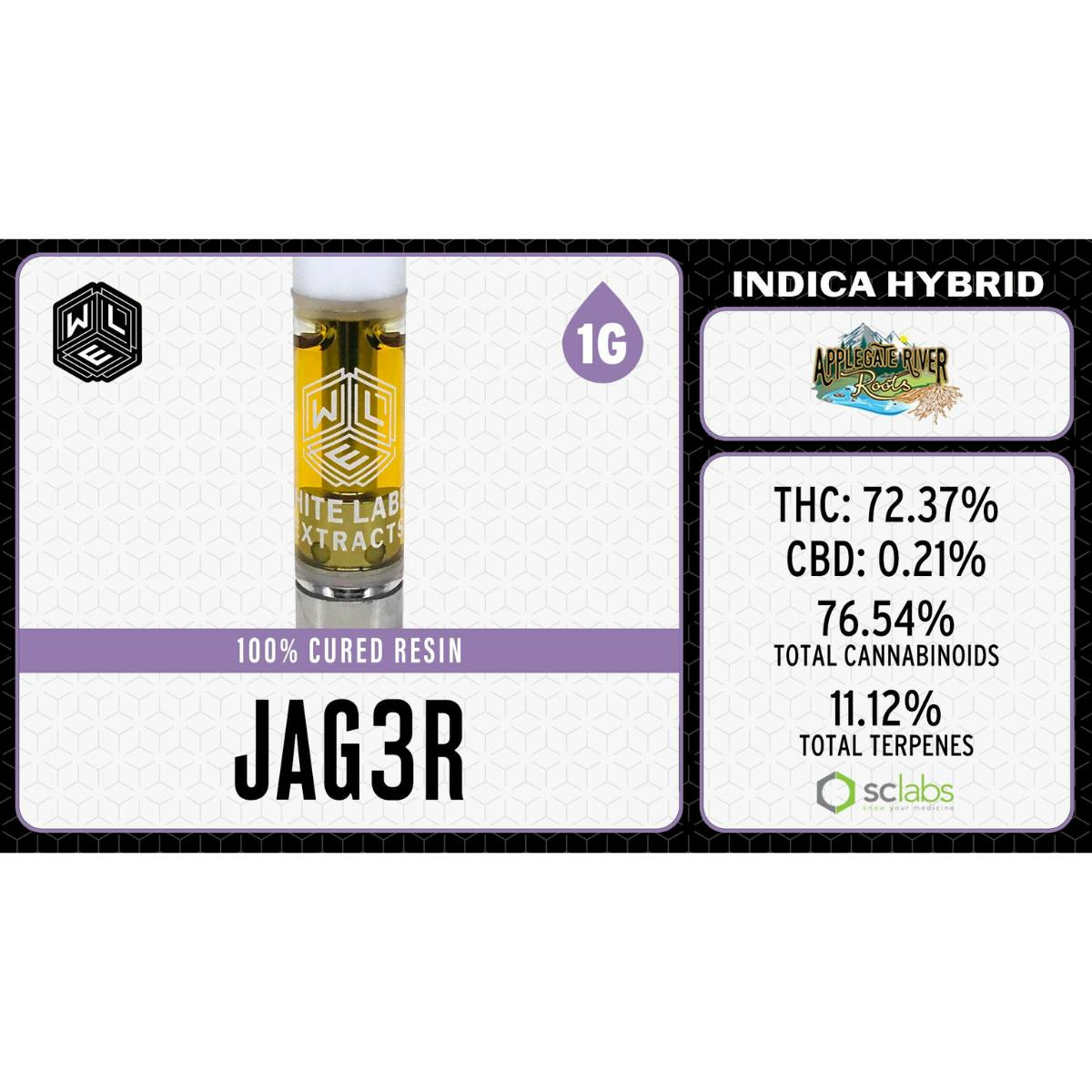 White Label Extracts: Jag3r - Cured Resin Cartridge - 1g