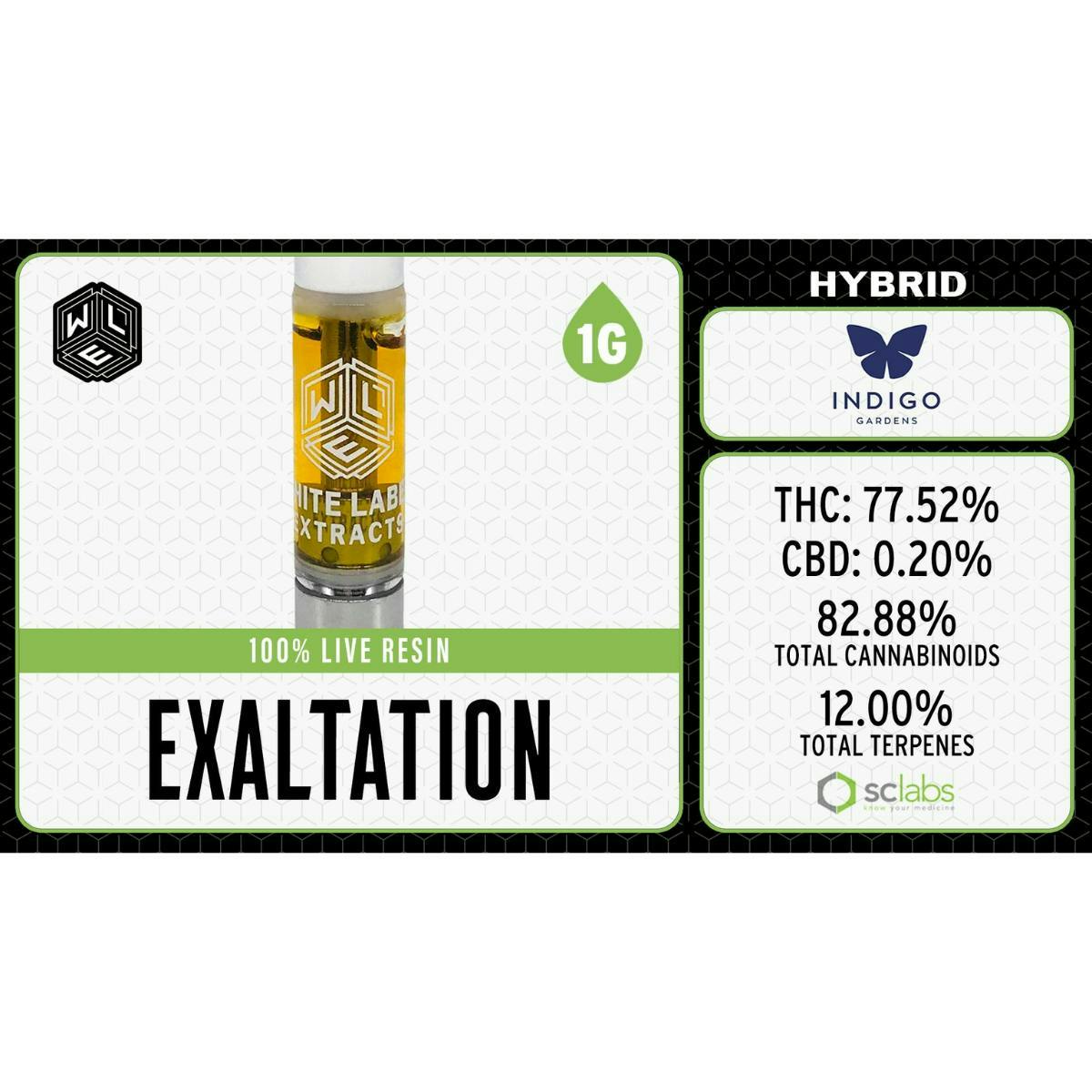 Exaltation | Live Resin Cartridge | 1g by White Label Extracts