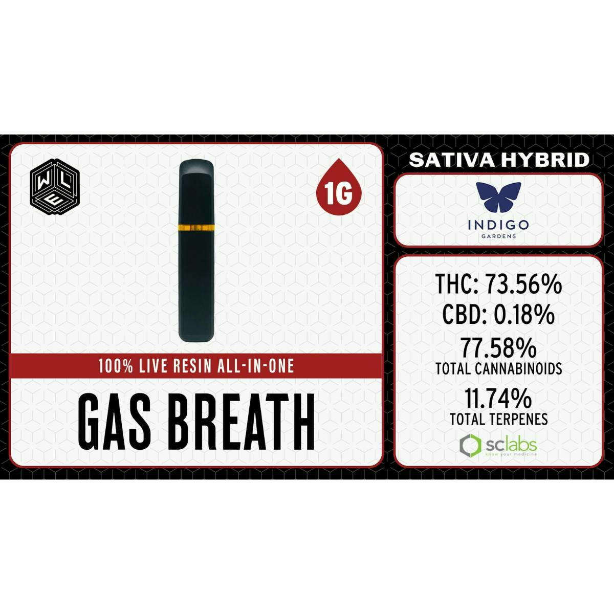 Gas Breath | Live Resin Disposable | 1g by White Label Extracts