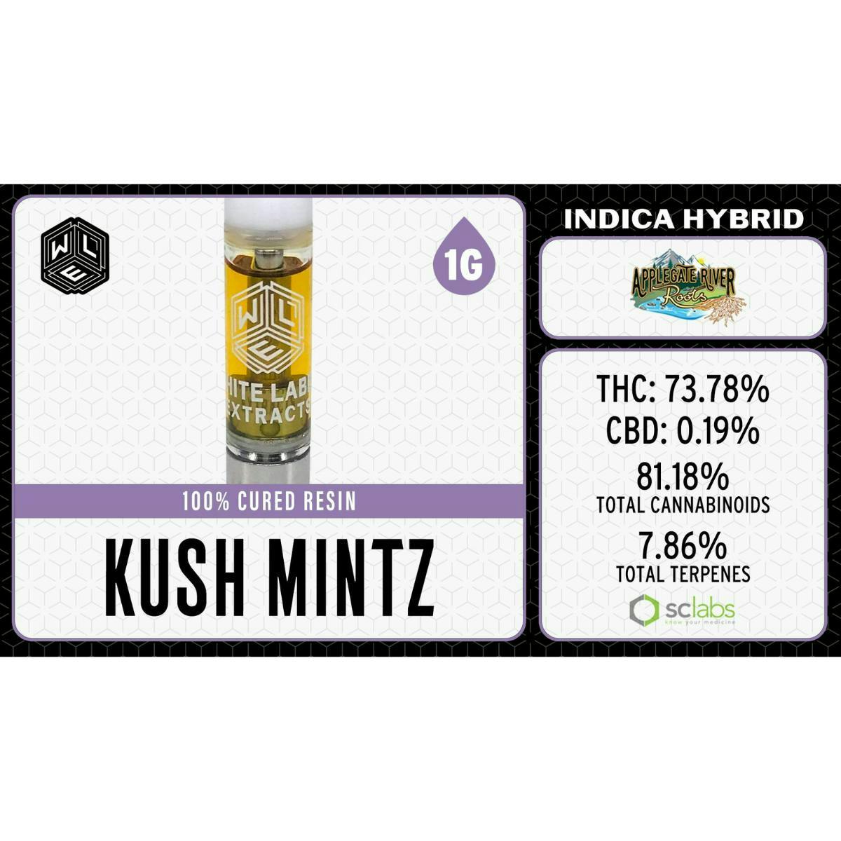 Kush Mintz | Cured Resin Cartridge | 1g by White Label Extracts