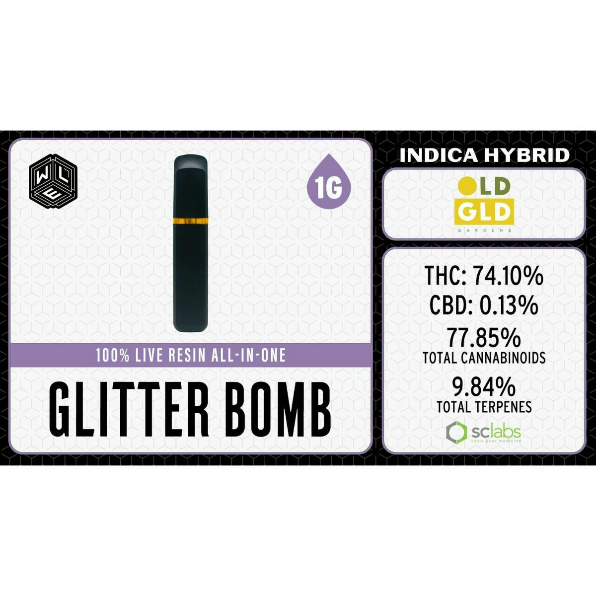 Glitter Bomb | Live Resin Disposable | 1g by White Label Extracts