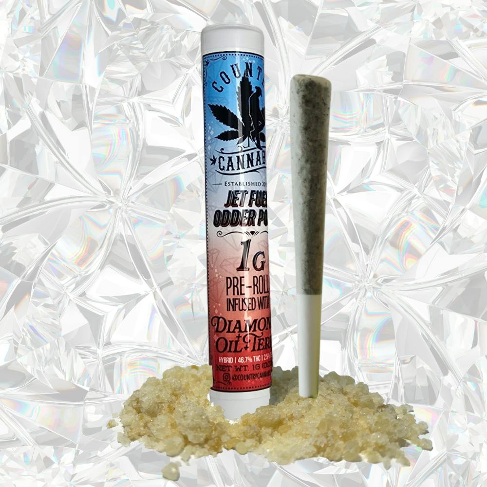 Jet Fuel Odder Popz | Diamond Infused Preroll | 1G