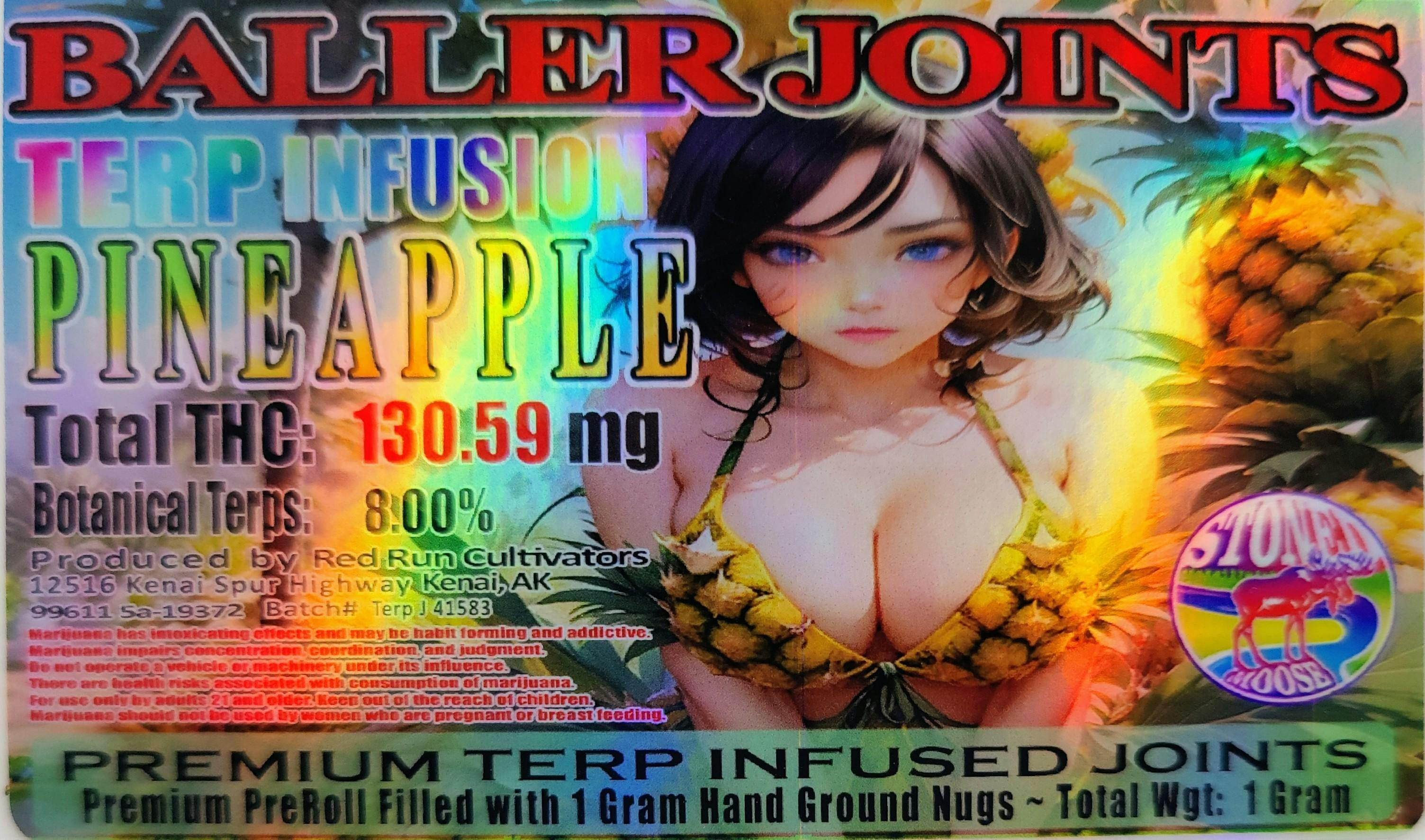 Red Run - Pineapple Terp Infusion Baller Joints 1g by Red Run Cannabis Cultivators
