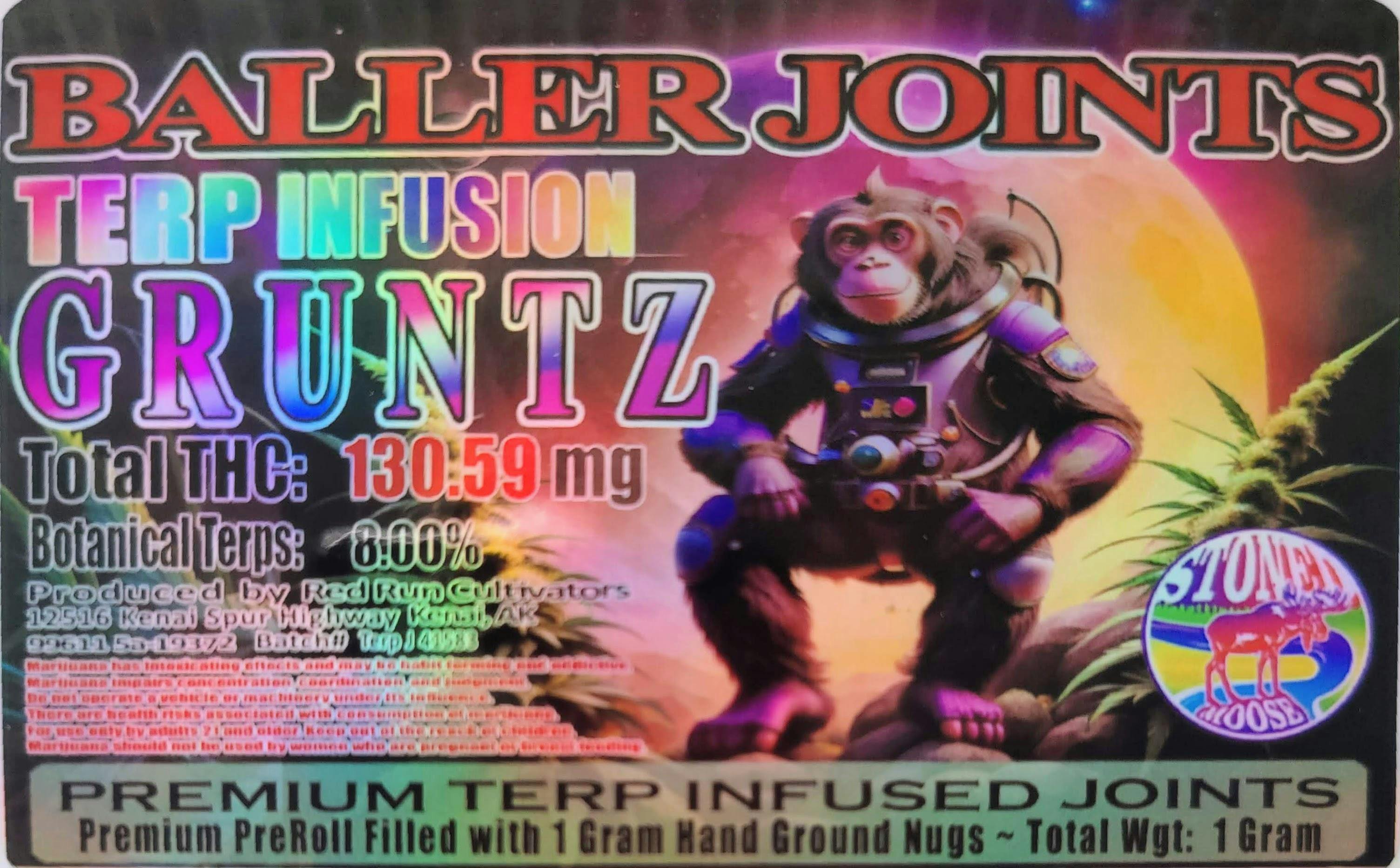 Red Run - Gruntz Terp Infusion Baller Joints 1g at The Knotty Puffin