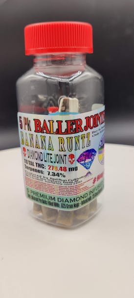 Red Run - Banana Runtz Diamond Infused Baller Joints 0.75g 5pk