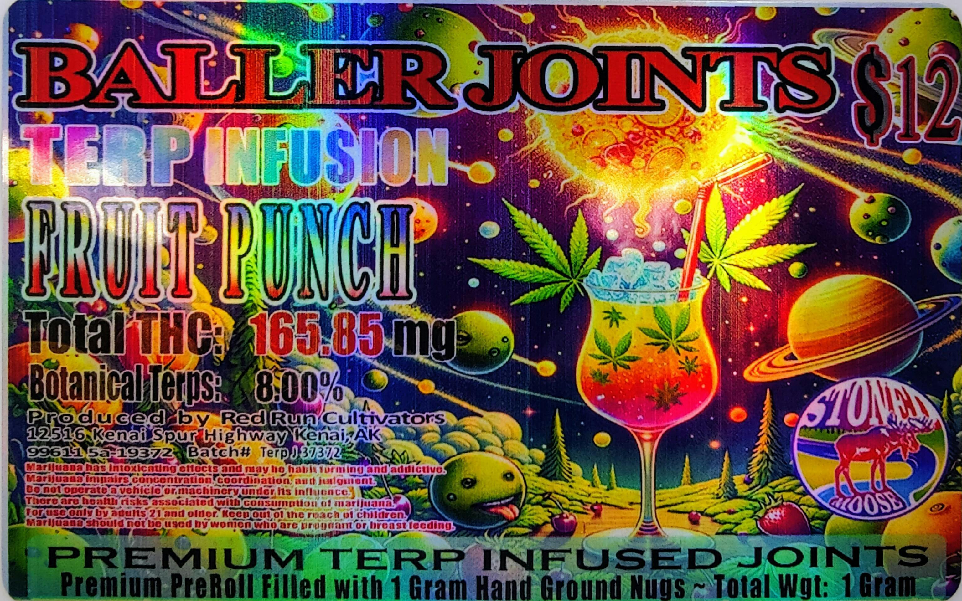 Red Run - Fruit Punch Terp Infusion Baller Joints 1g at The Knotty Puffin