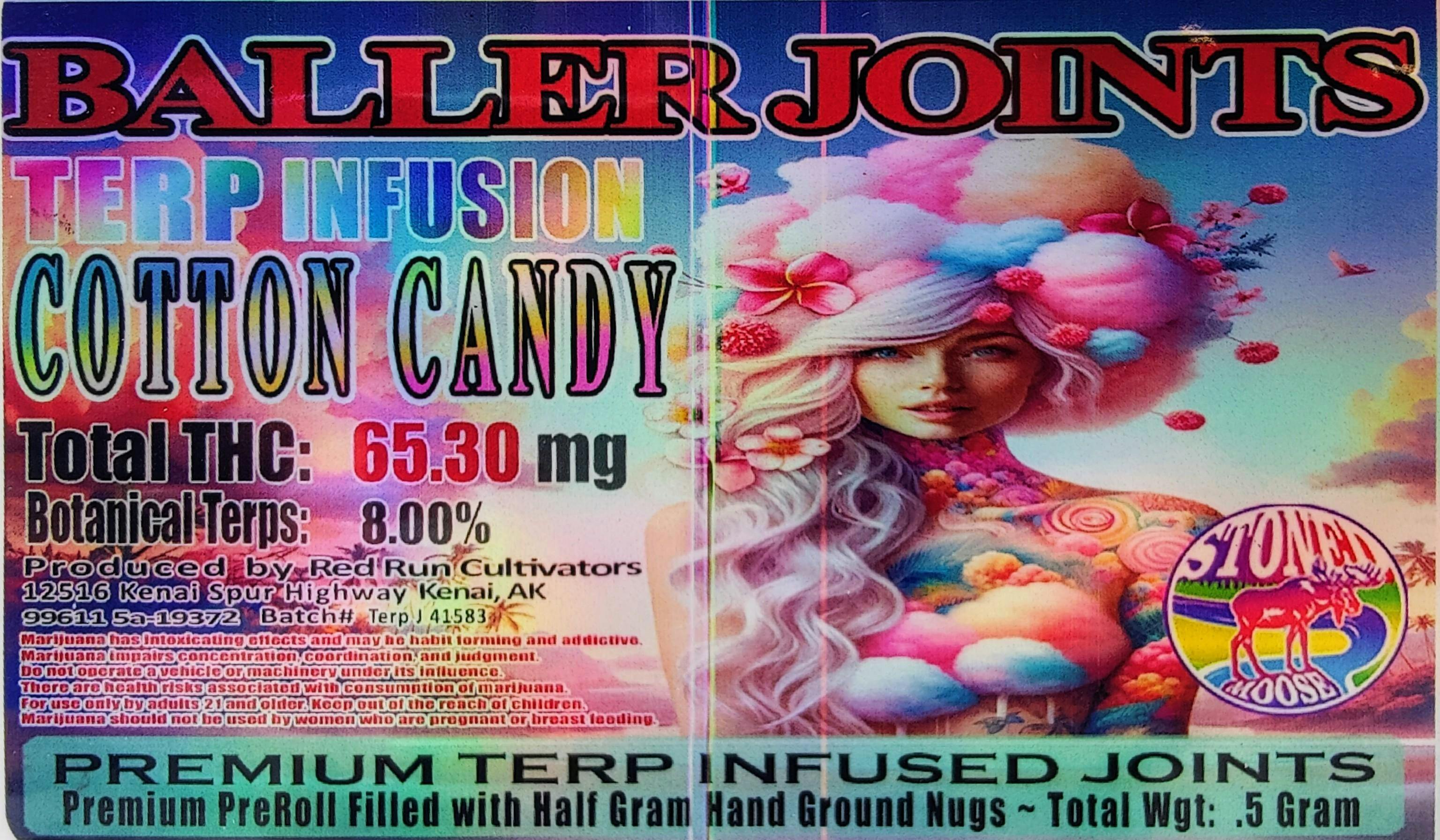 Red Run - Cotton Candy Terp Infusion Baller Joints 0.5g at The Knotty Puffin