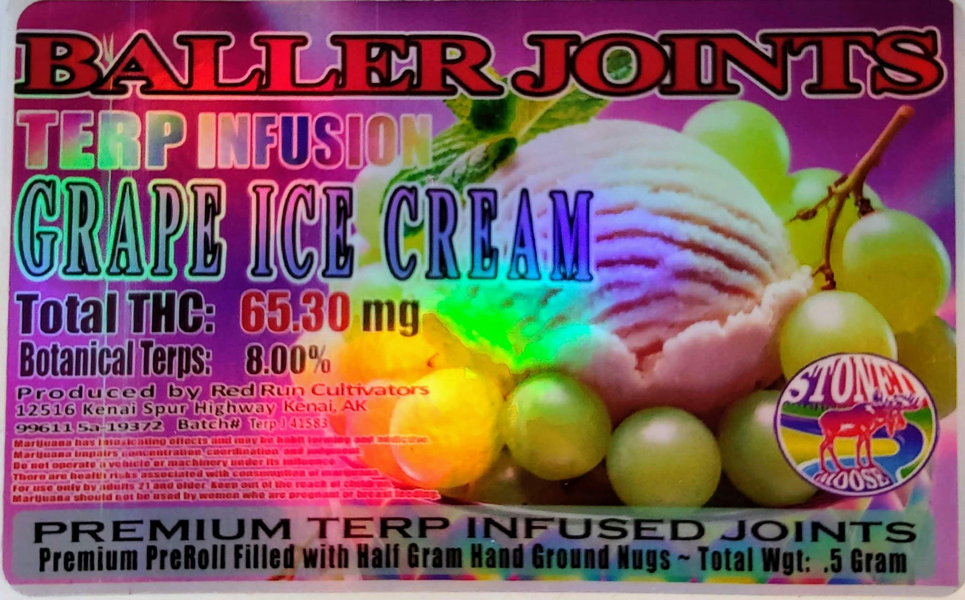 Red Run - Grape Ice Cream Terp Infusion Baller Joints 0.5g