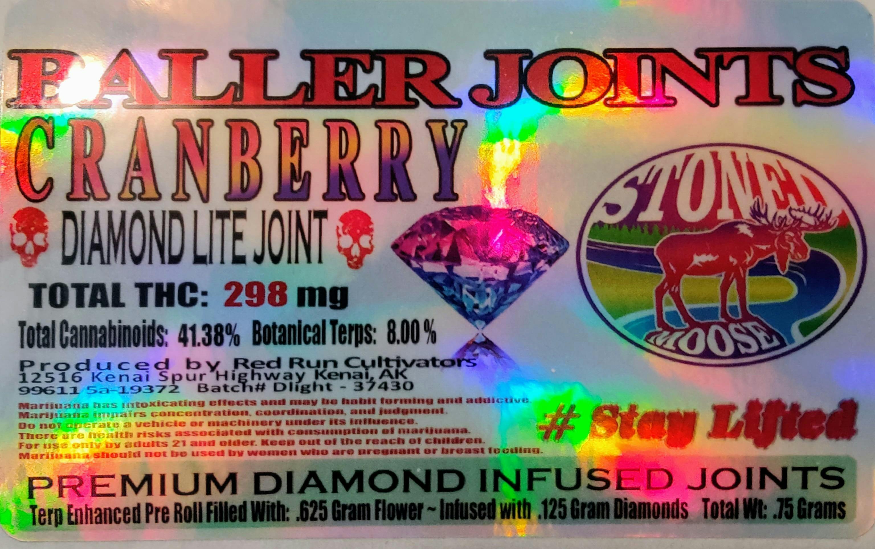 Red Run - Cranberry Diamond Infused Baller Joints 0.75g