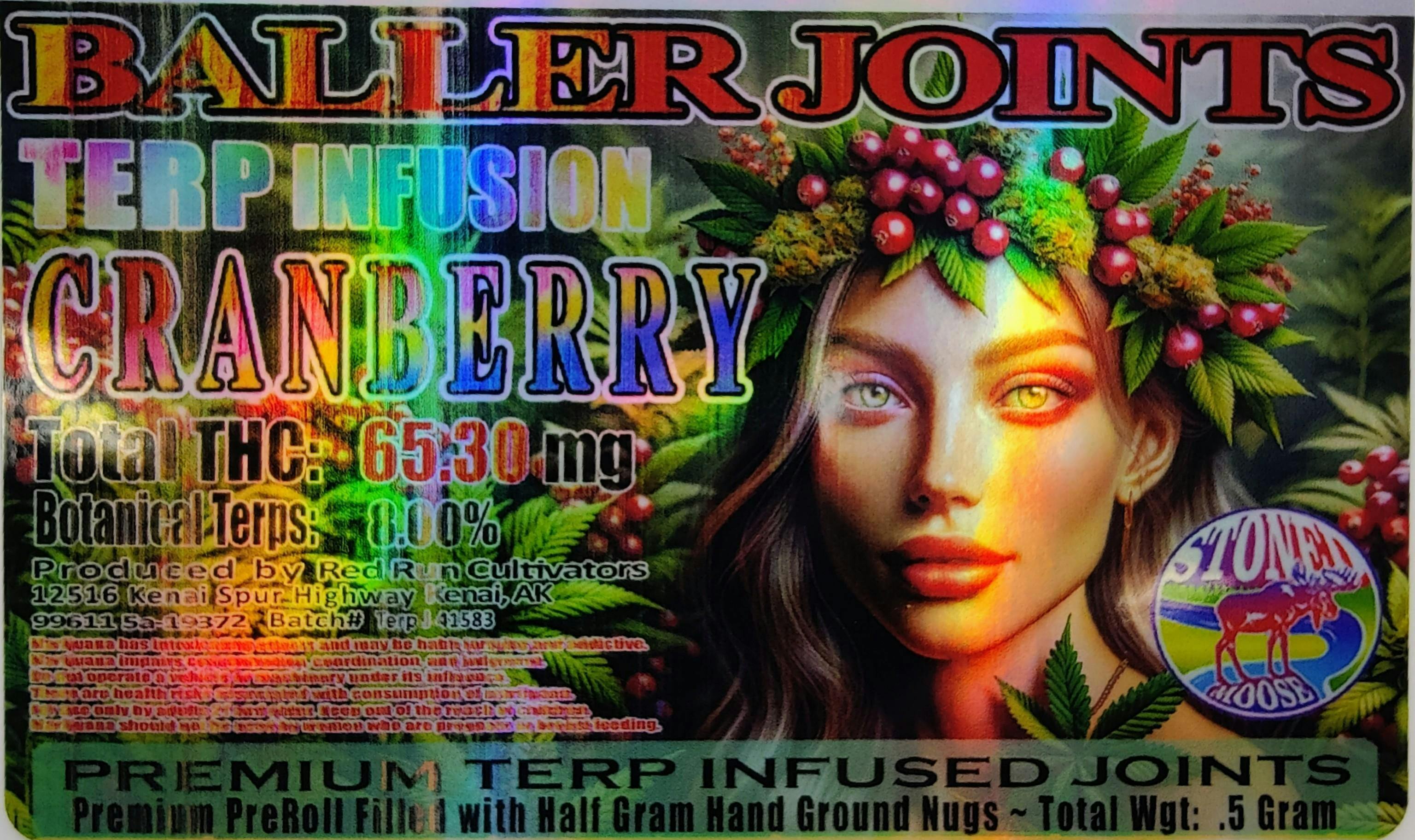Red Run - Cranberry Terp Infusion Baller Joints 0.5g at The Knotty Puffin