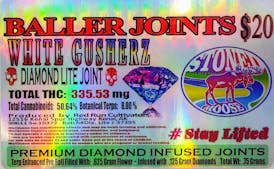 Red Run - White Gusherz Diamond Infused Baller Joints 0.75g