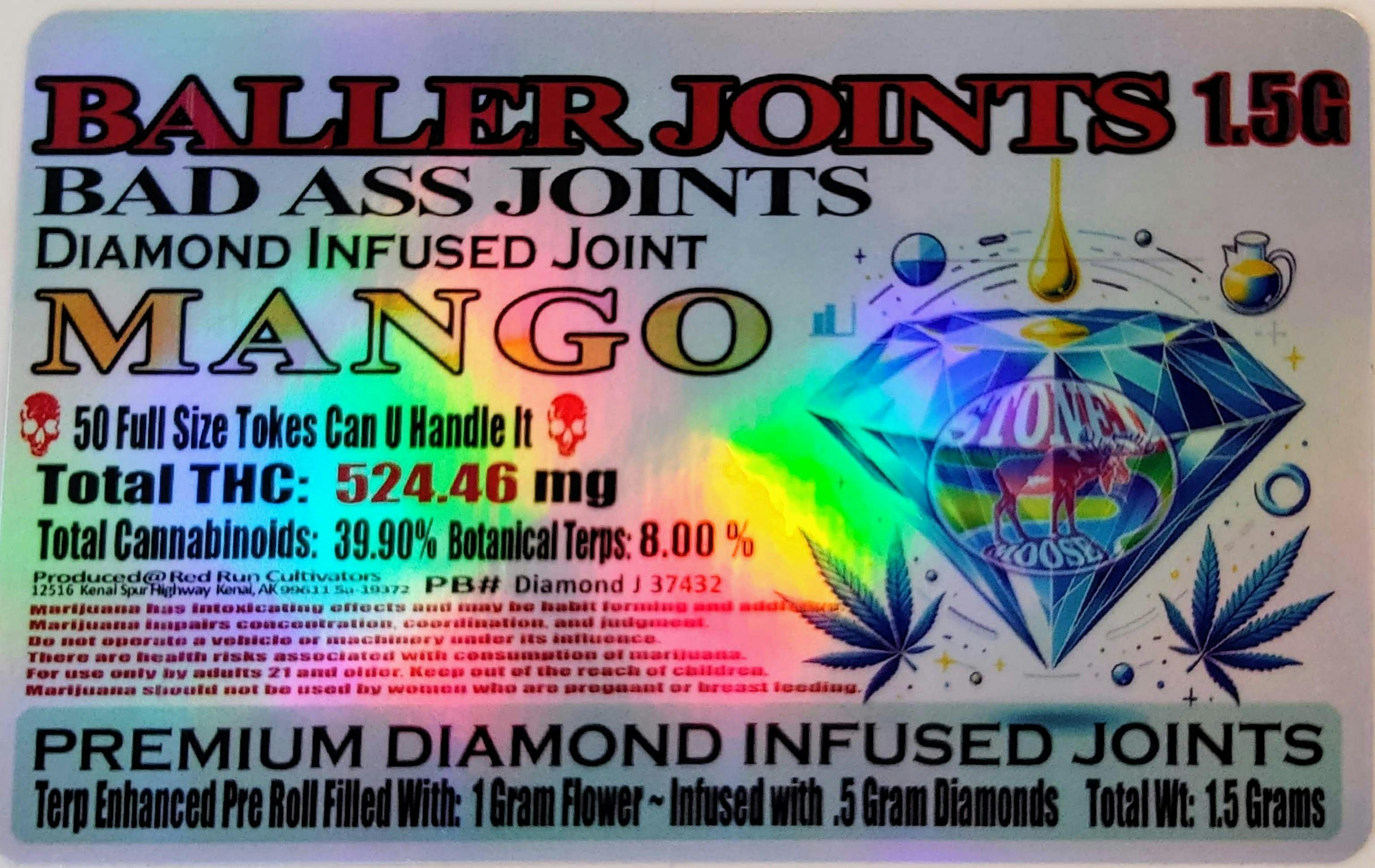 Red Run - Mango Diamond Infused Baller Joints 1.5g