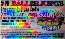 Red Run - Strawberry Ice Cream Cookie Diamond Baller Joints 0.75g 5pk