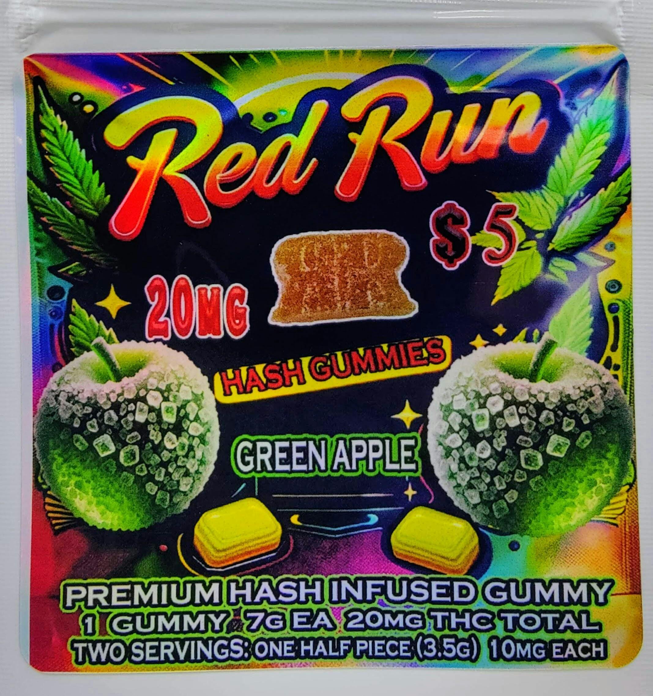 Red Run - Green Apple Gummies 20mg