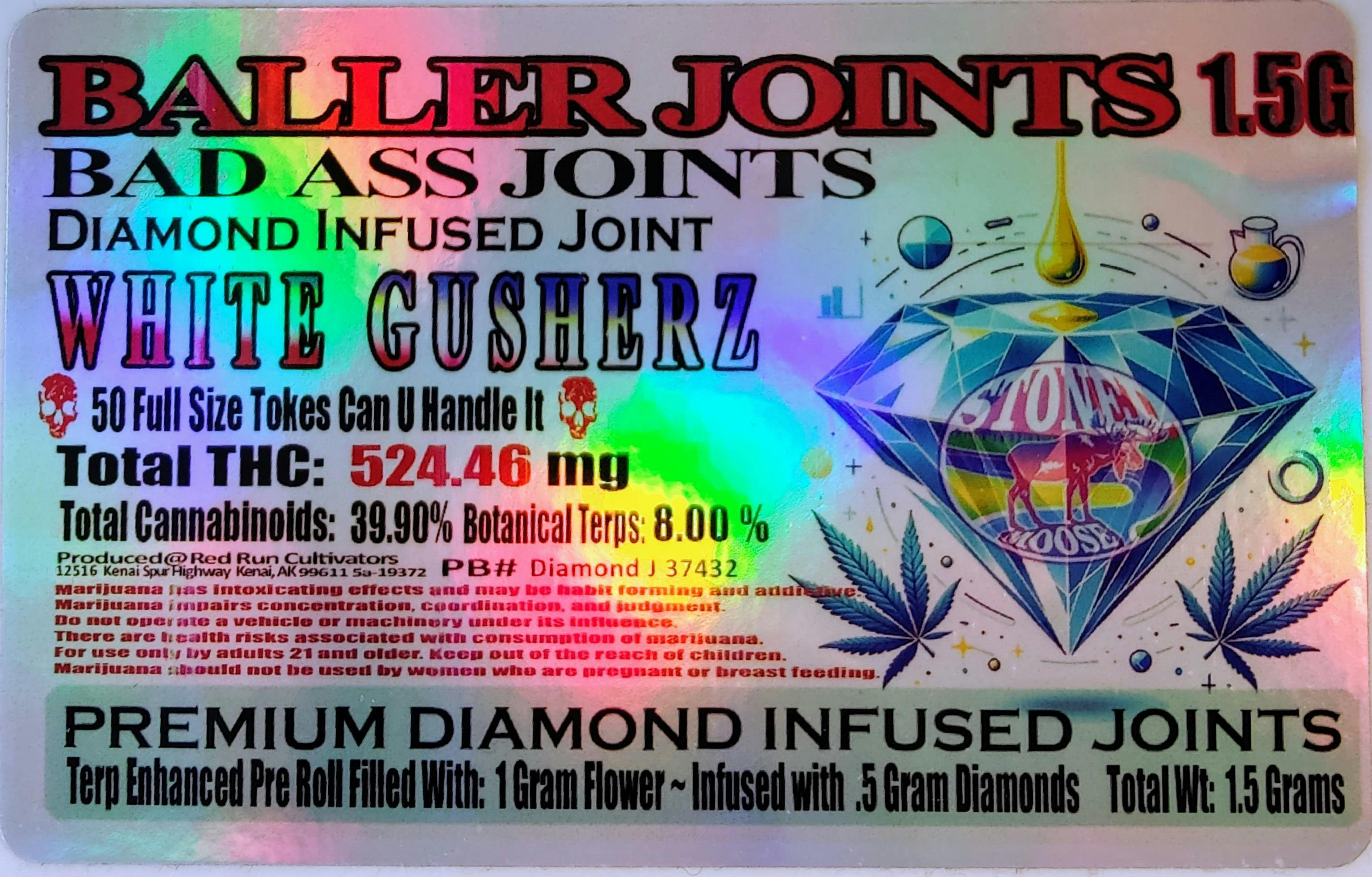 Red Run - White Gusherz Diamond Infused Baller Joints 1.5g