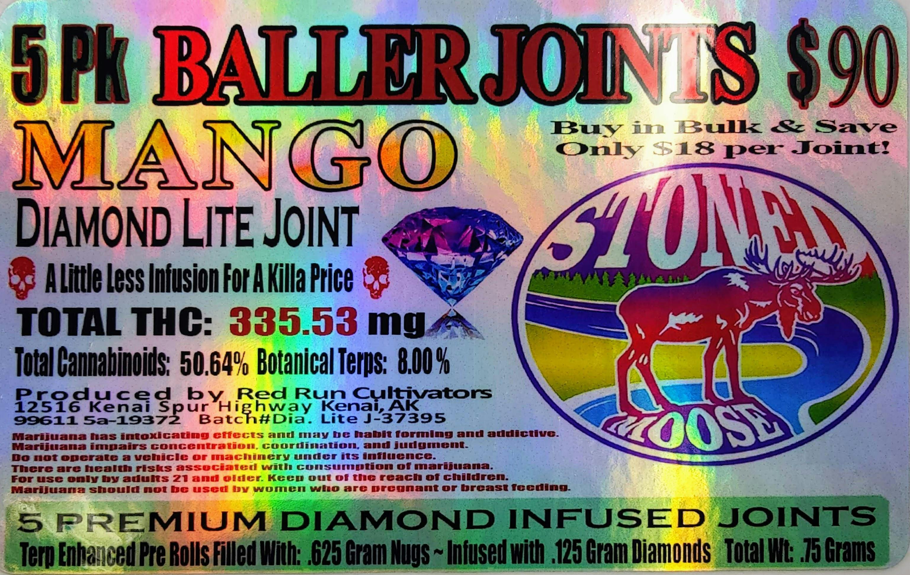 Red Run - Mango Diamond Infused Baller Joints 0.75g 5pk