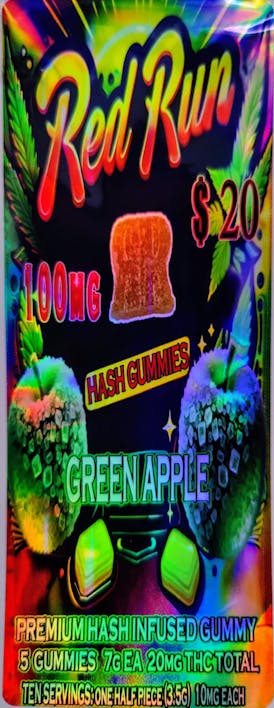 Red Run - Green Apple Gummies 100mg
