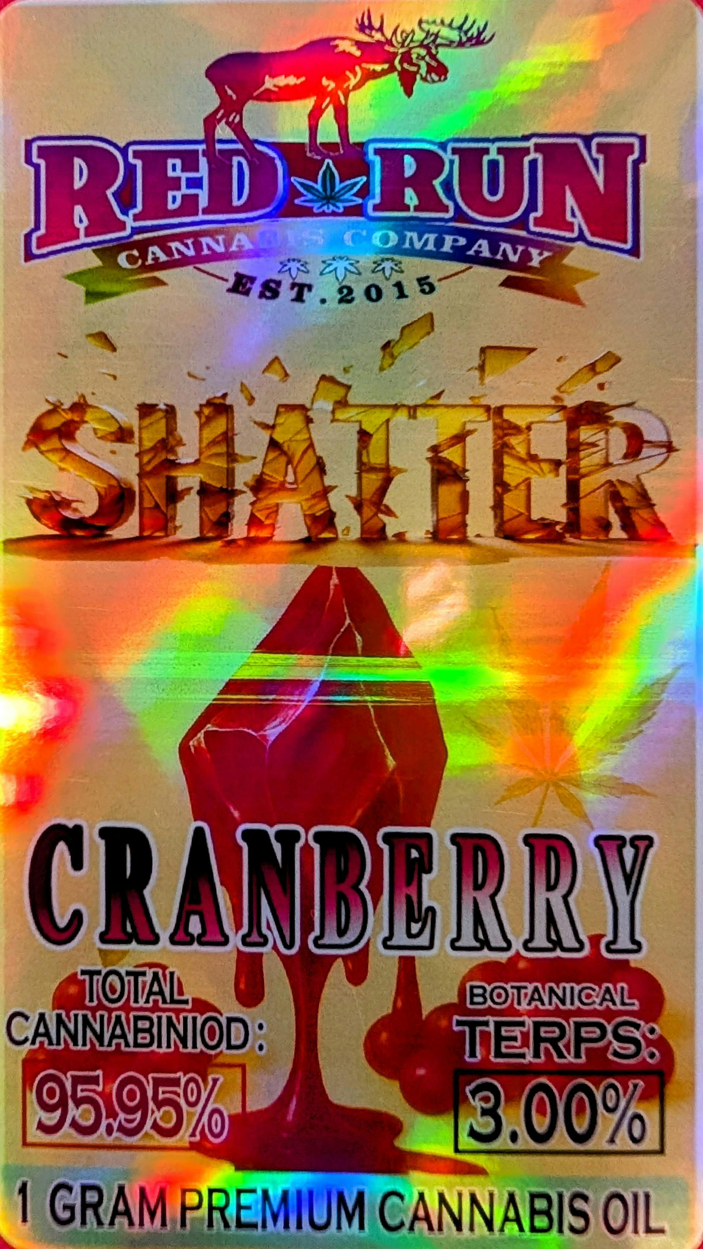 Red Run - Cranberry Shatter 1g at Alaskan Grown Cannabis