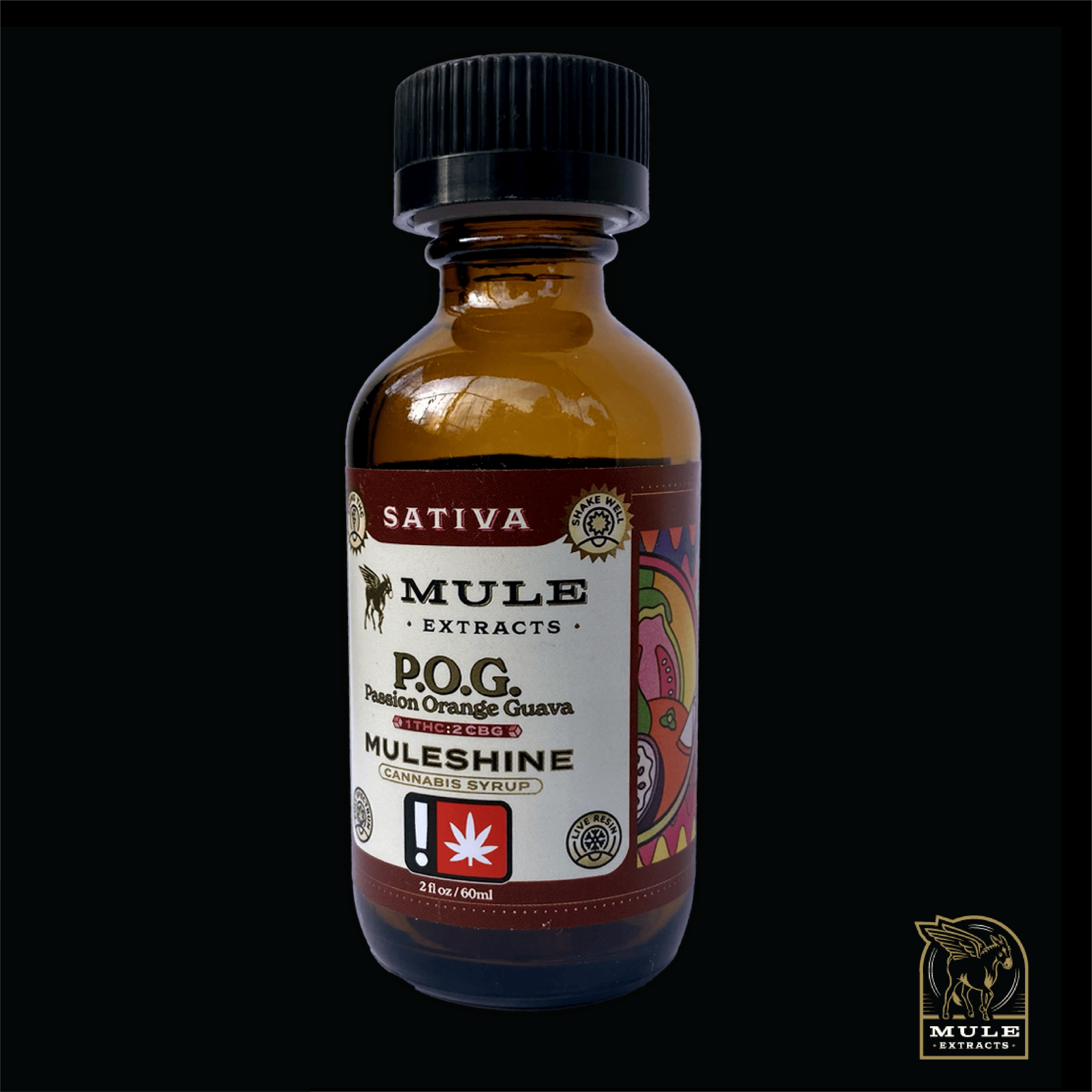 POG Muleshine | Infused Syrup | 500mg THC:1000mg CBG | 60ml