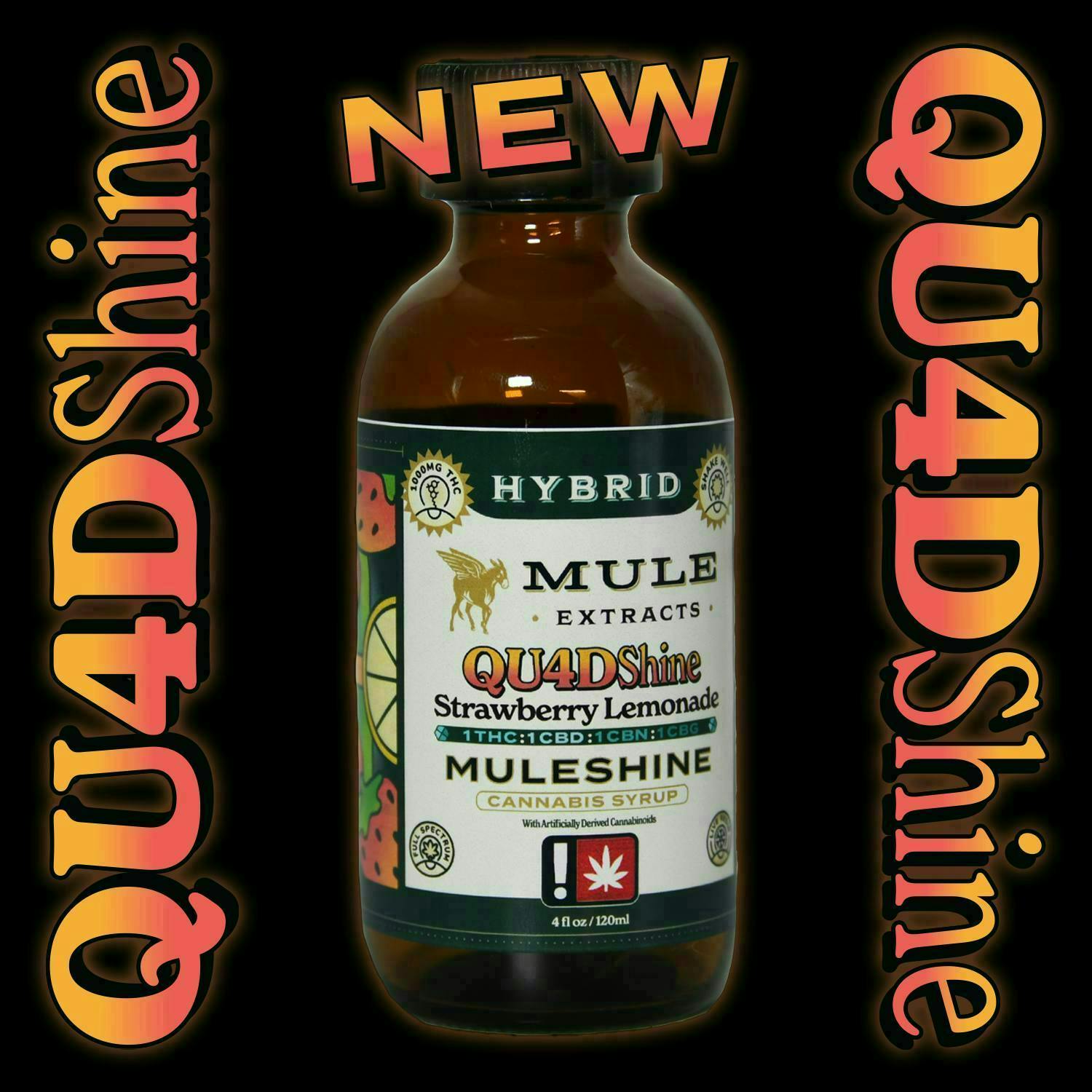 Strawberry Lemonade 1:1:1:1 Quadshine | Infused Syrup | 1000mg THC | 120ml