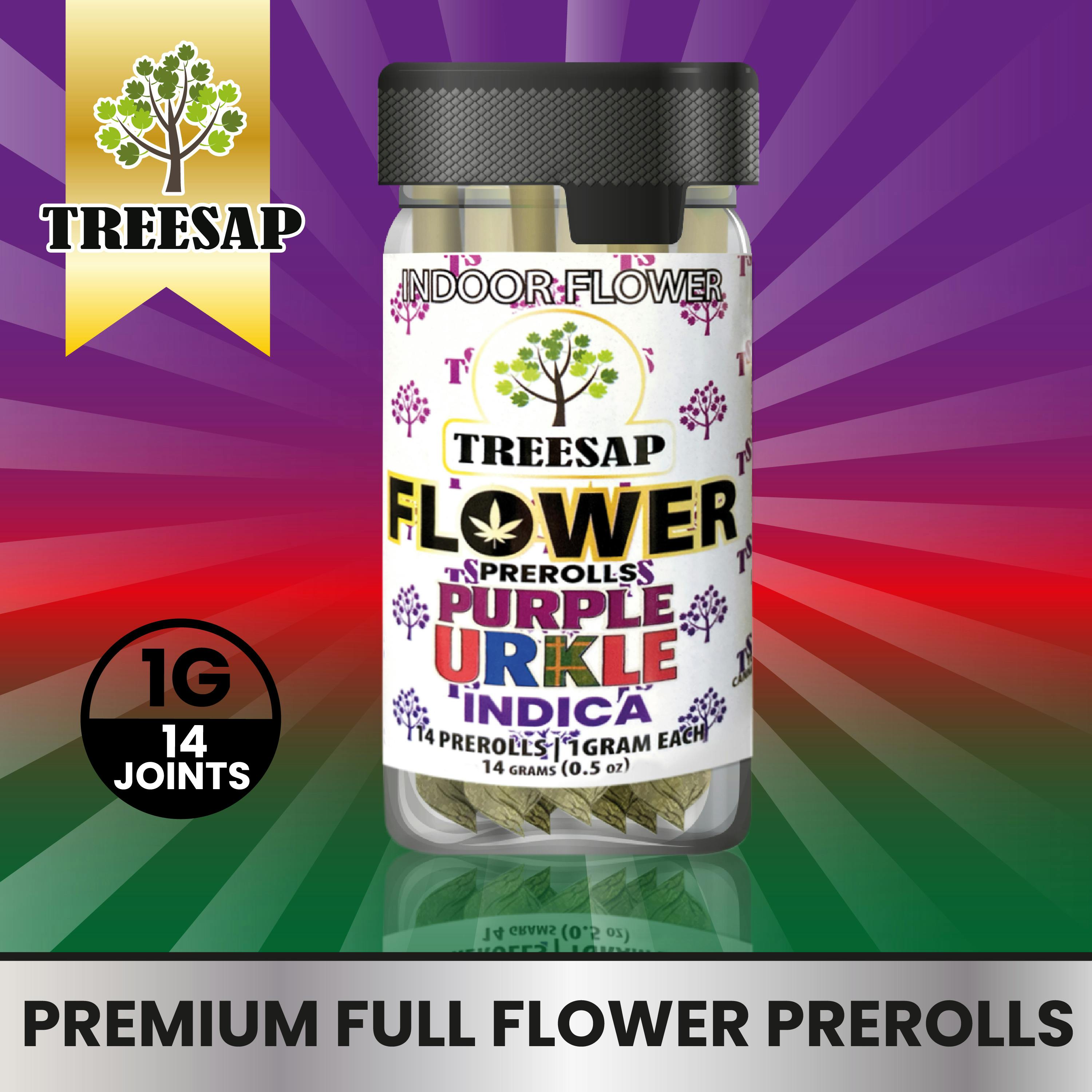 Treesap 14PK Non-Infused Pre Rolls - Purple Urkle - (Indica)- 14g