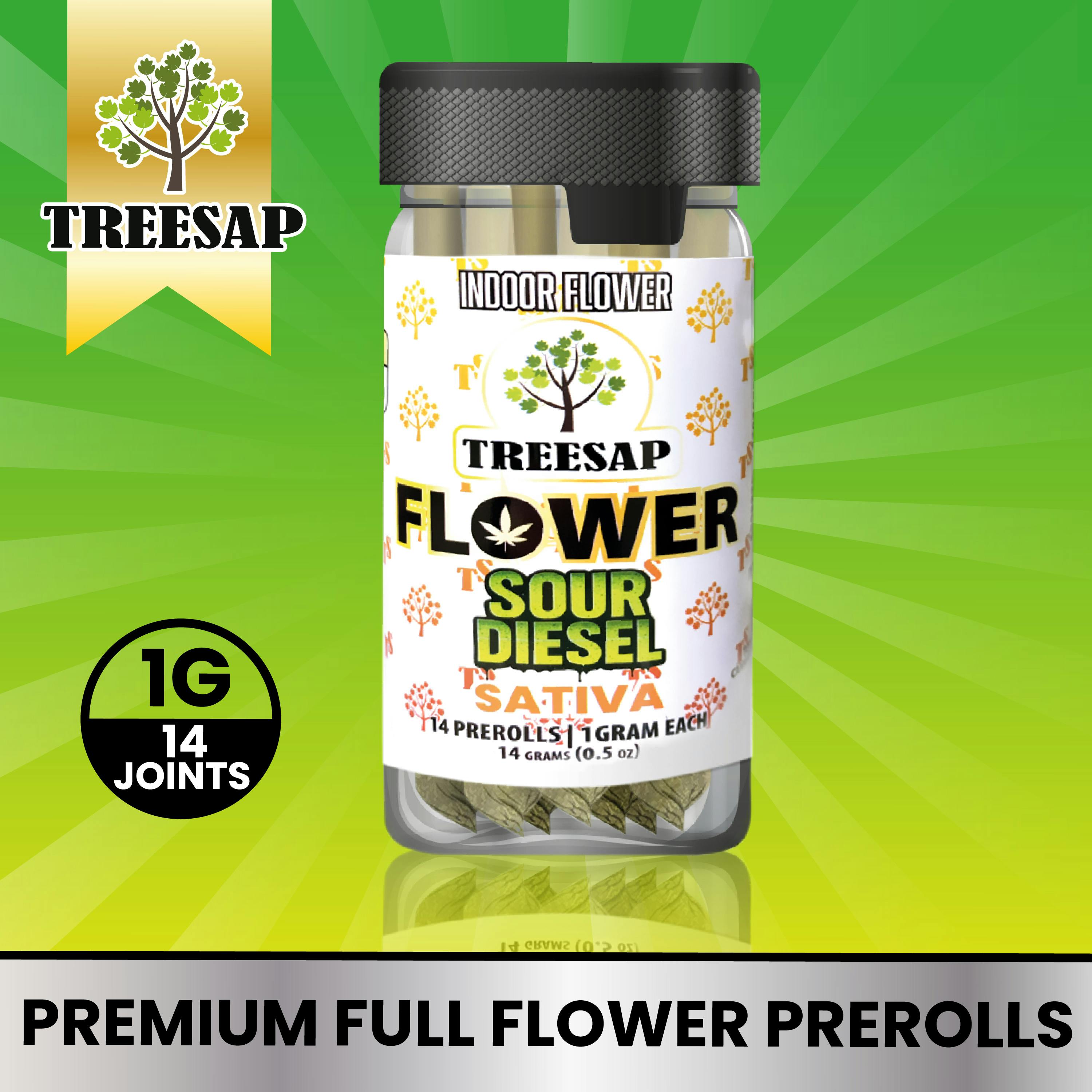 Treesap 14PK Non-Infused Pre Rolls - Sour Diesel - (Sativa) - 14g
