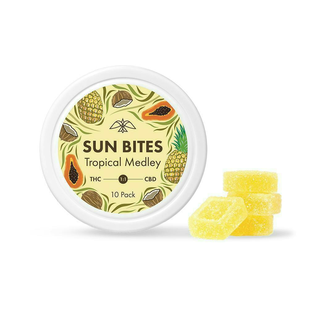 Tropical Medley 1:1 Sunbites 10pk 1 Day - 100MG - Edibles