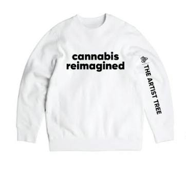 The Artist Tree Cannabis Reimagined White Crewneck