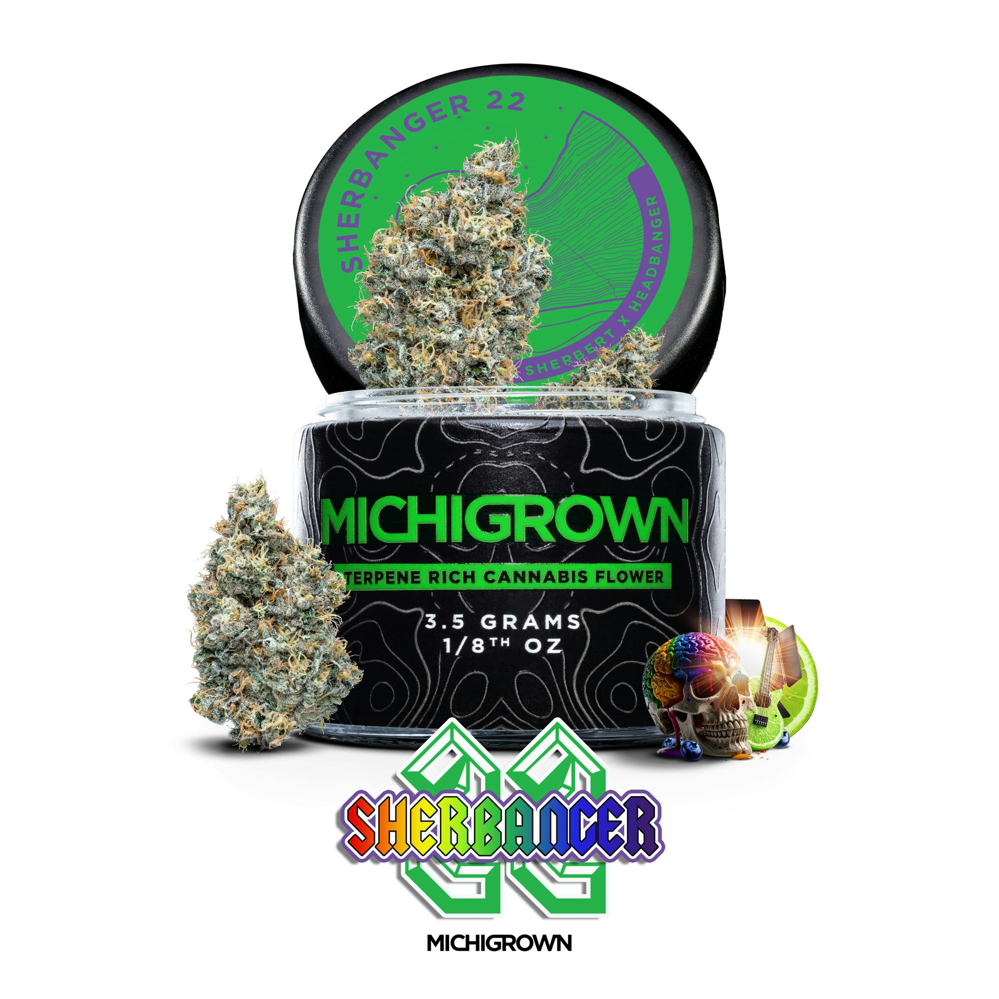 SHERBANGER 22 - 3.5 GRAMS - PREMIUM FLOWER - JARS by MICHIGROWN
