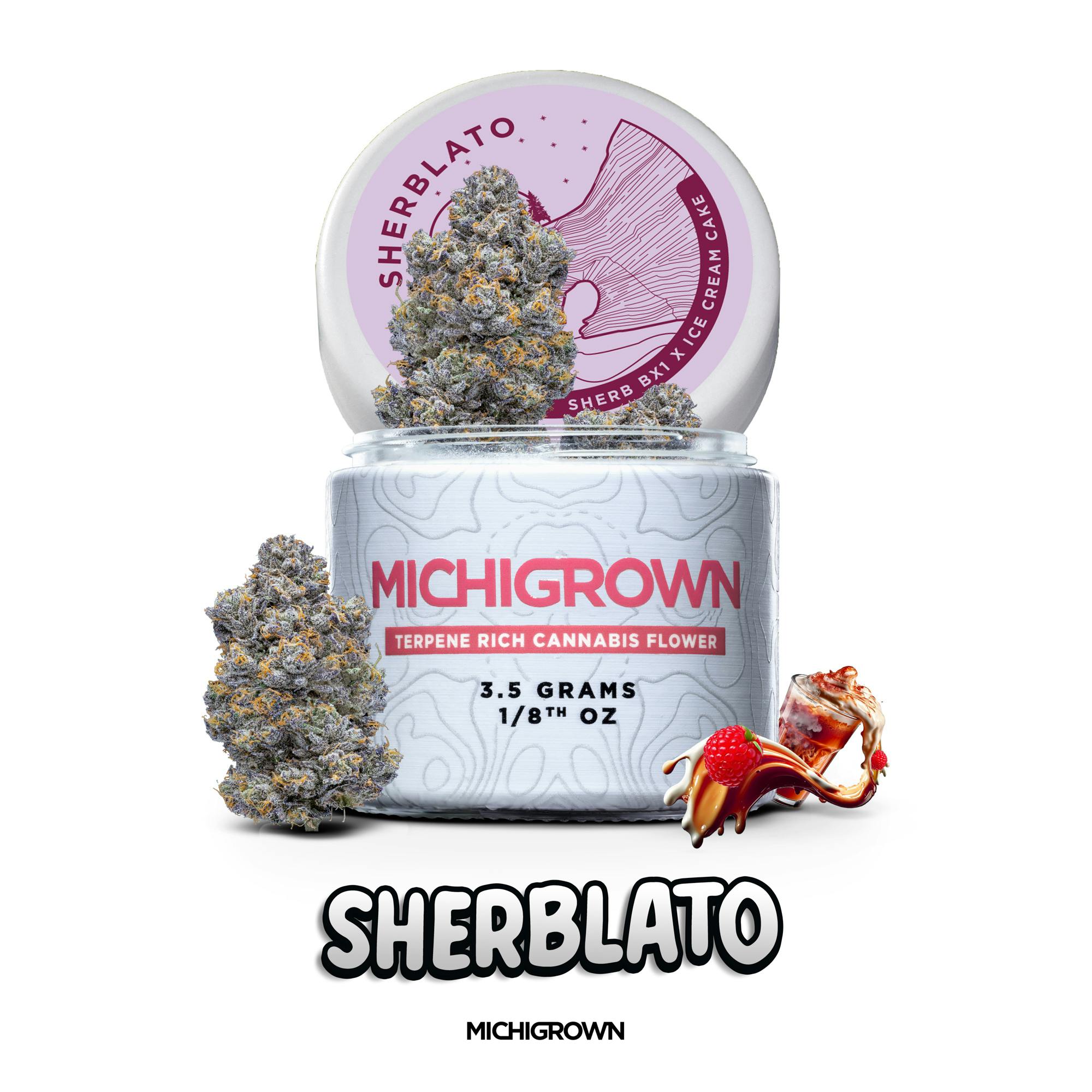 SHERBLATO - 3.5 GRAMS - PREMIUM FLOWER - JARS by MICHIGROWN