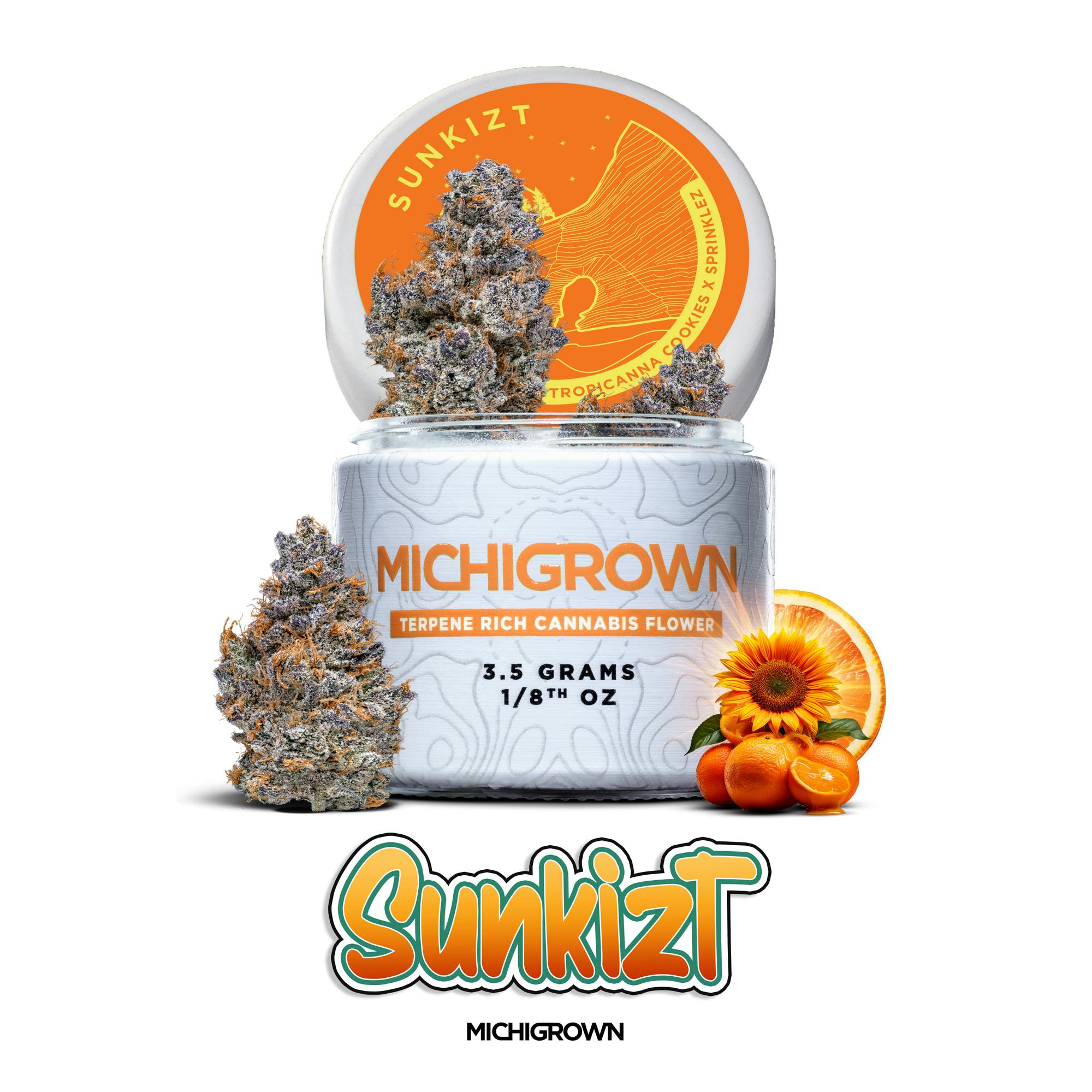 SUNKIZT - 3.5 GRAMS - PREMIUM FLOWER - JARS by MICHIGROWN
