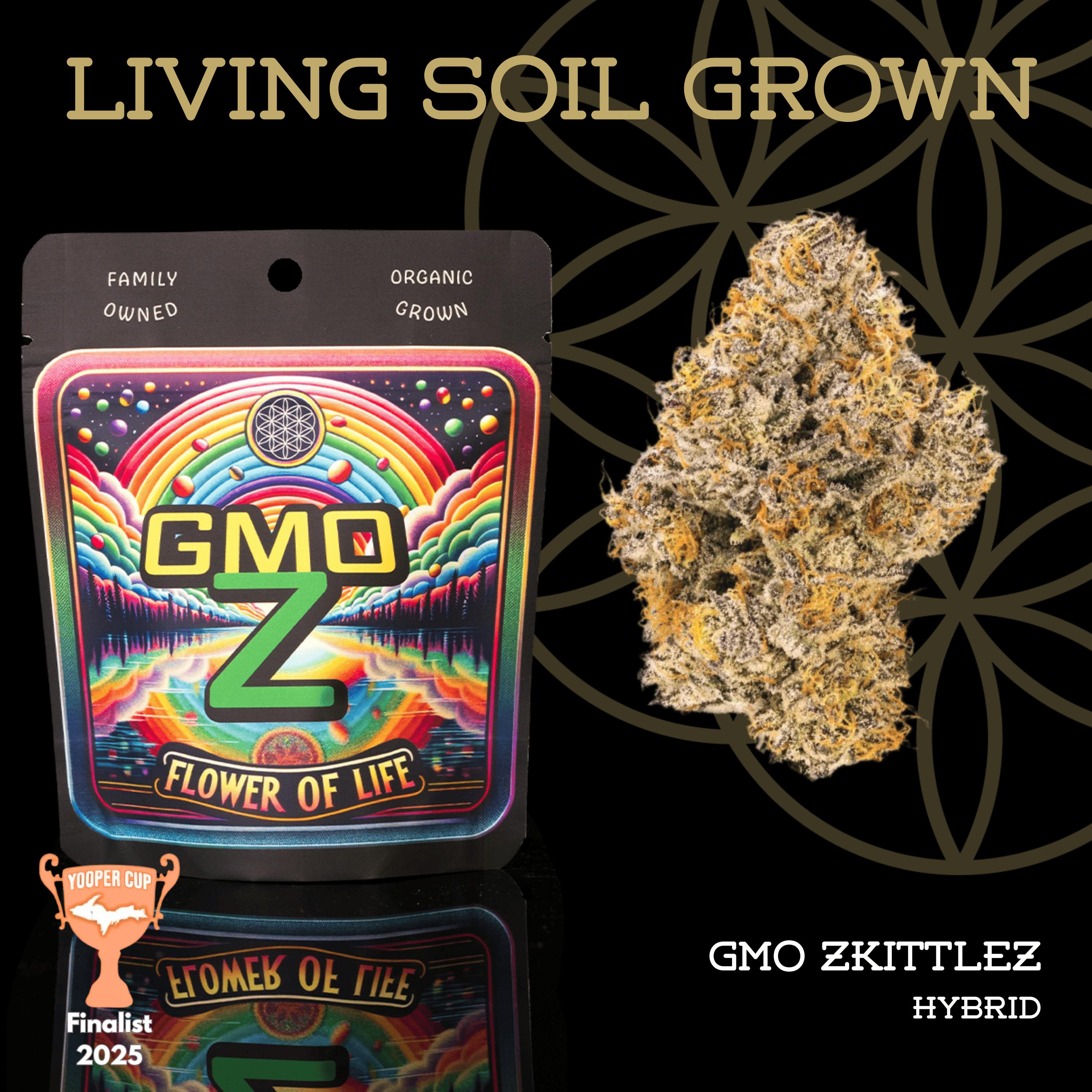 GMO Zkittlez | Prepack | Mylar Bag | Living Soil