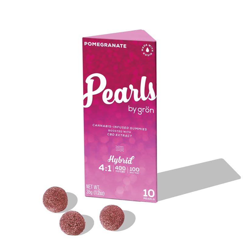 Grön Edibles: Pomegranate - 4:1 CBD:THC Gummies - 100mg - 10ct - 10mg ea