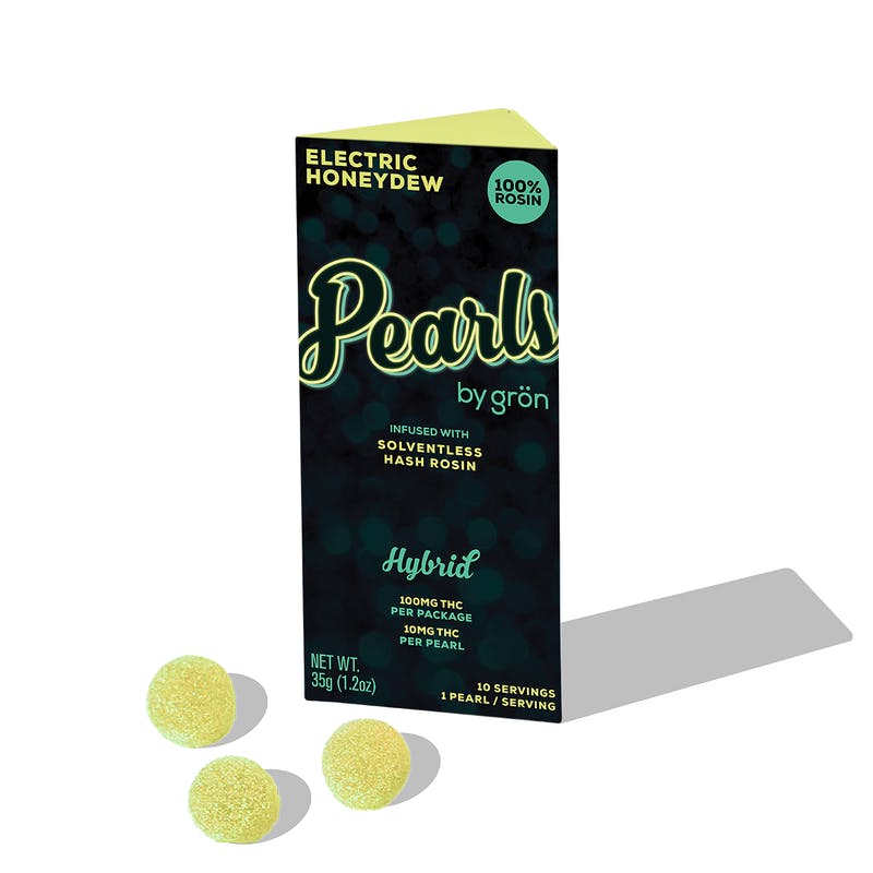 Electric Honeydew Pearls · Rosin Edibles · 100mg · 10ct