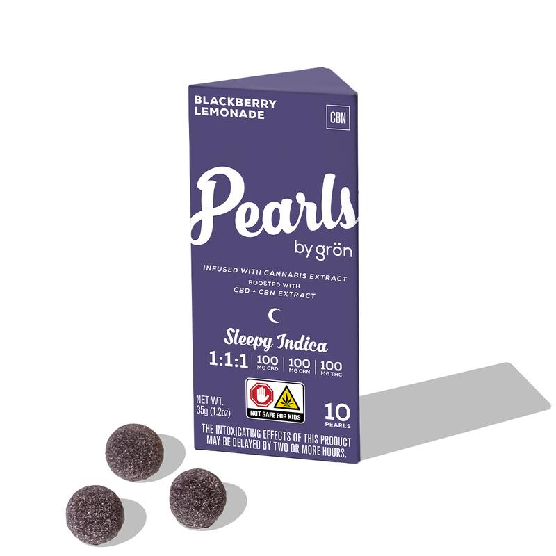1:1:1 Blackberry Lemonade Pearls - CBN/CBD/THC - Sleepy Indica - NJ by Grön Edibles