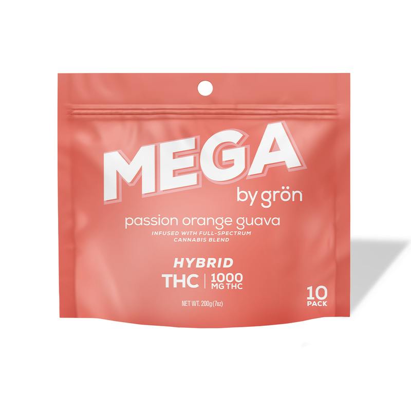 Passion Orange Guava | Edibles | 1000mg | 10ct | 100mg/ea by Grön Edibles