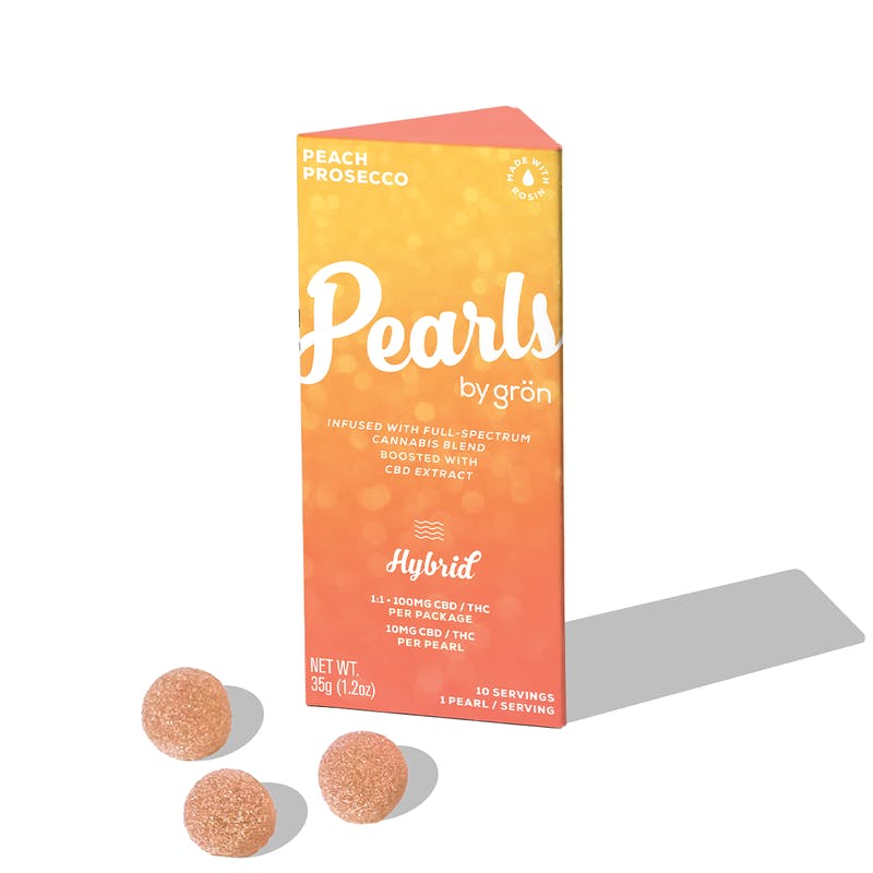 Grön Edibles: Peach Prosecco Pearls - Ny
