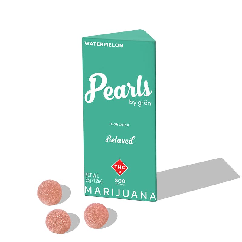 THC Watermelon Pearls | Indica | 300mg | 10ct | 30mg/ea by Grön Edibles
