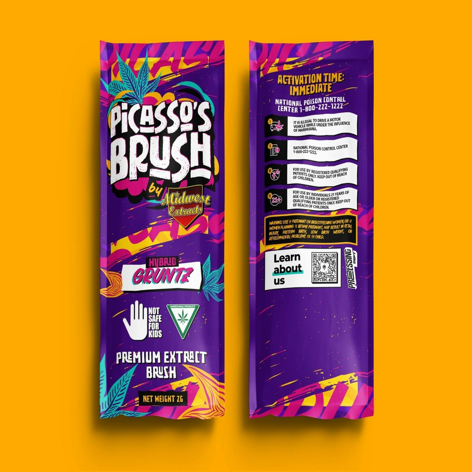 Midwest Extracts Gruntz 2g Live Resin Picasso's Brush by Midwest Extracts