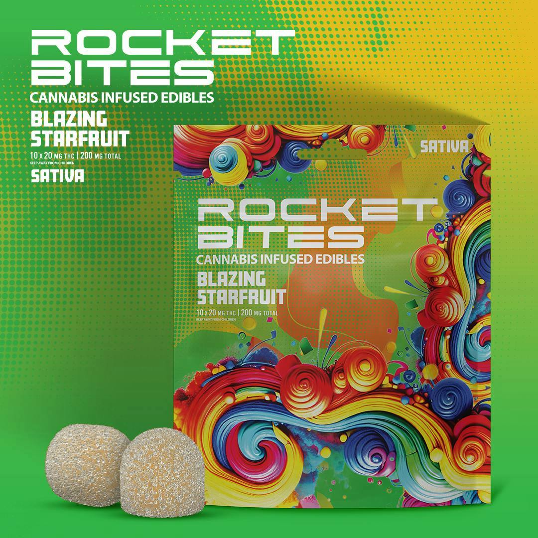 Blazing Starfruit Gummies | 200mg | 10ct | 20mg/ea