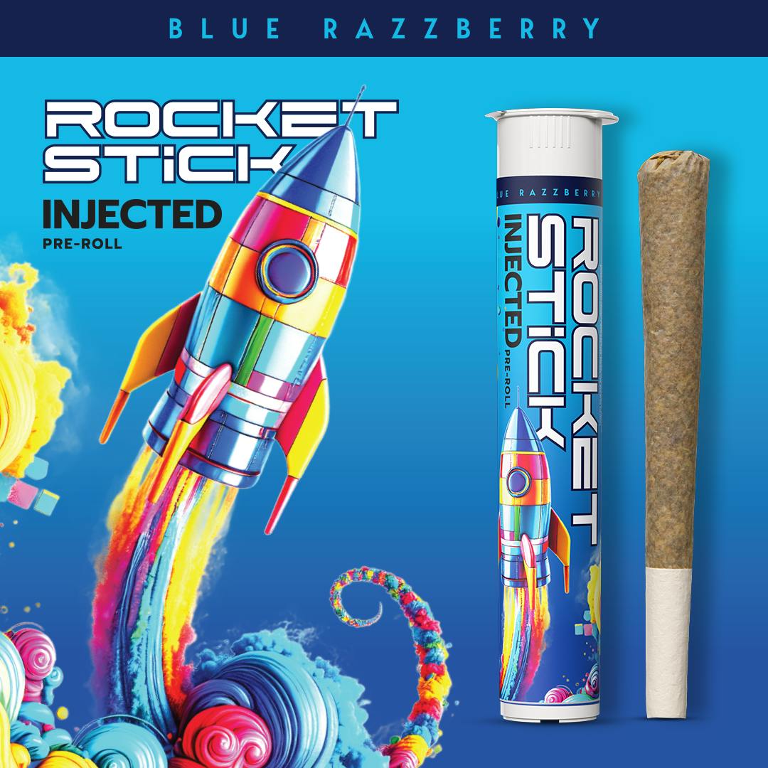 Rocket Sticks - Blue Razz - 1.2g Injected Pre-Rolls - Bank of Buds