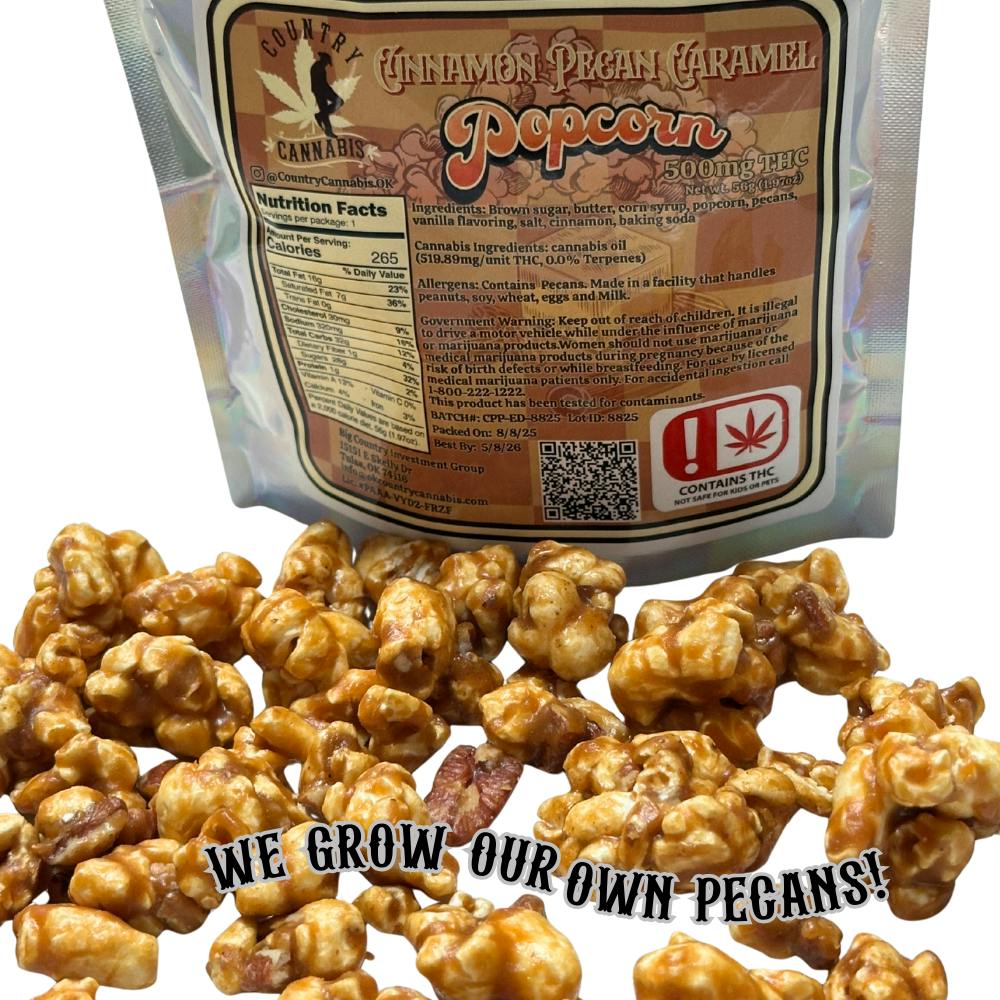 Cinnamon Pecan Caramel Popcorn | Snack | 500MG THC (Country Cannabis)