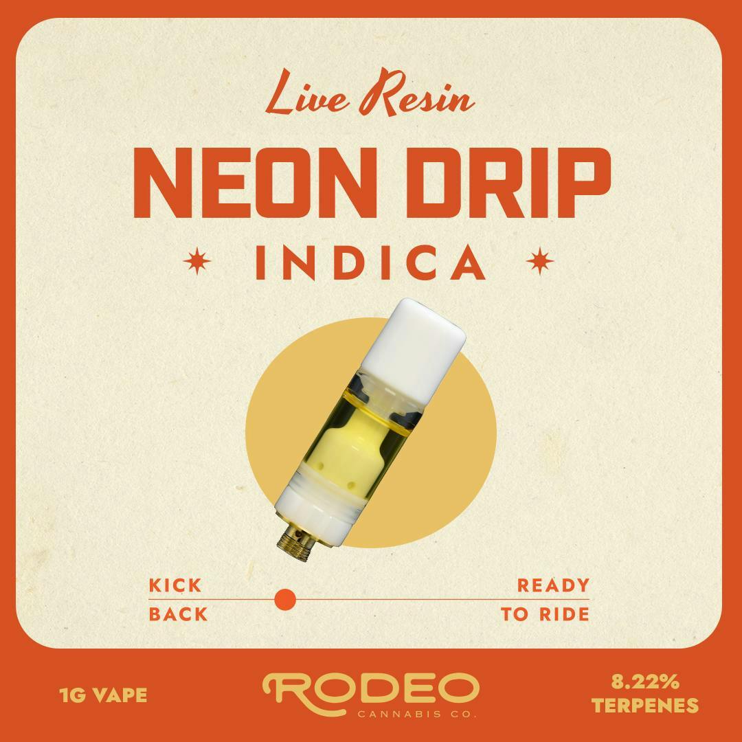 Neon Drip 1g Live Resin Vape Cart - Rodeo Cannabis