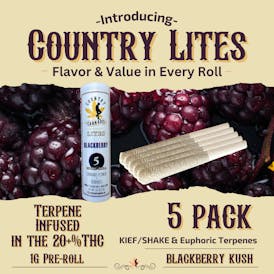 Blackberry Kush | Country Lites Terpene Infused Pre-roll | 1G | 5pk
