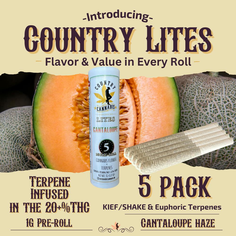 Cantaloupe Haze | Country Lites Terpene Infused Pre-roll | 1G | 5pk