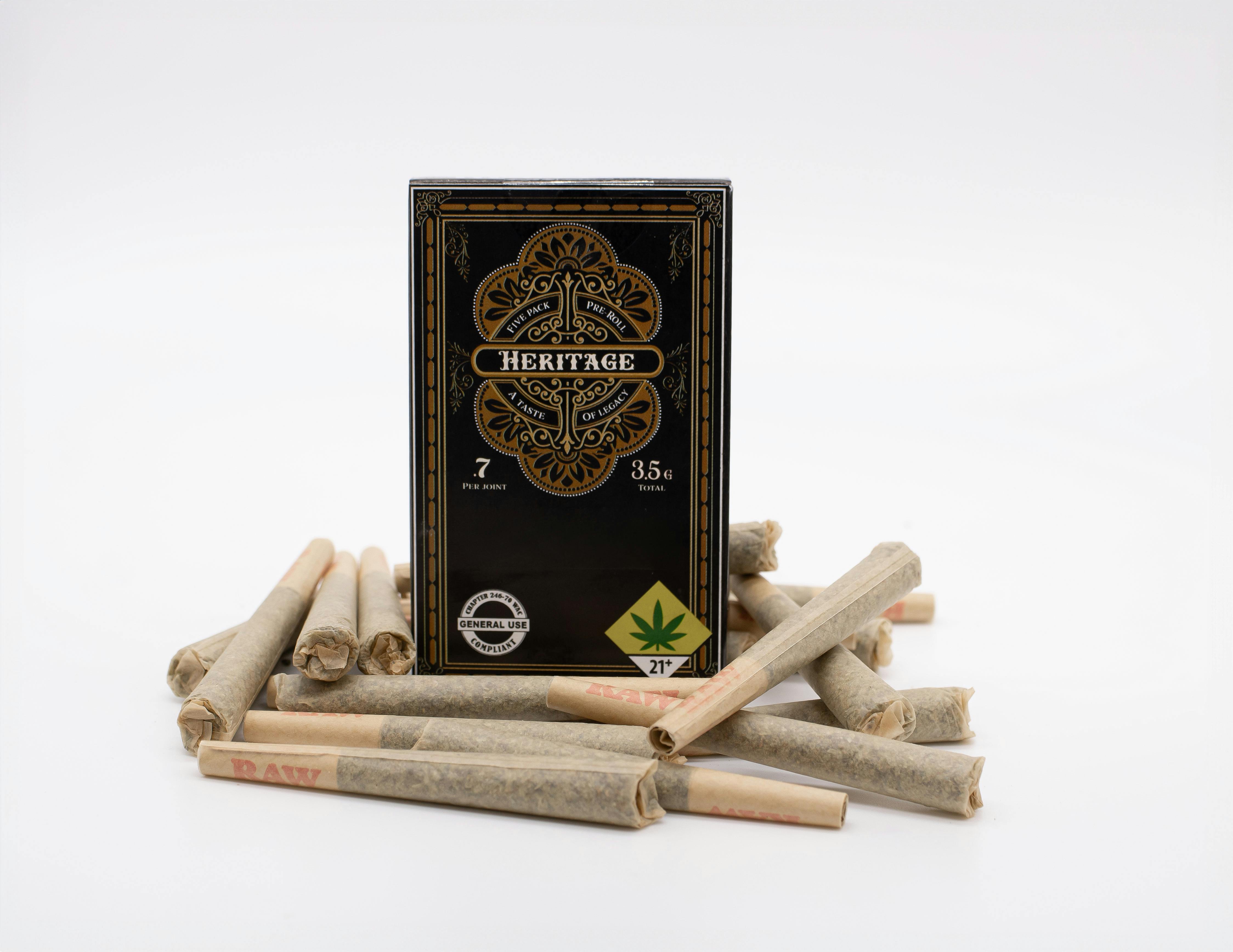 Heritage by Blue Roots | Lamb's Breath Full Flower Pre Rolls .7g (5pk) by Blue Roots Cannabis